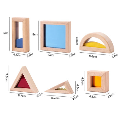 Wooden & Acrylic Rainbow Block Set