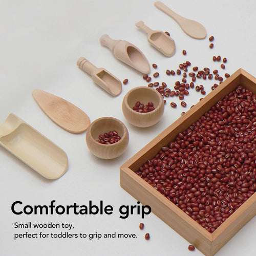 Wooden sensory bin tools for toddlers – Montessori fine motor play toy