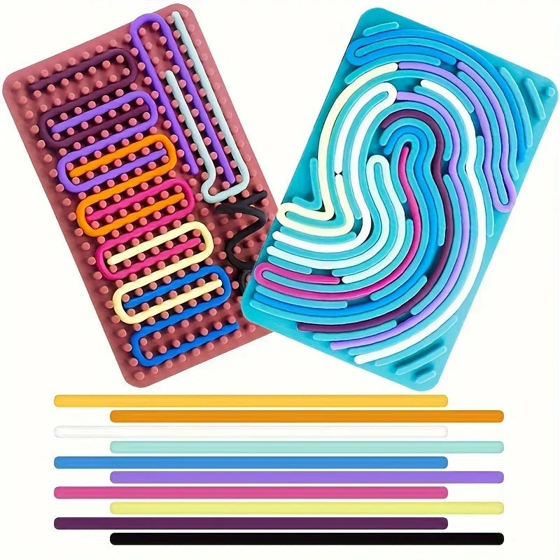 Colorful interlocking plastic bricks on a white background