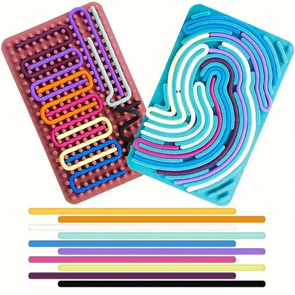 Colorful interlocking plastic bricks on a white background