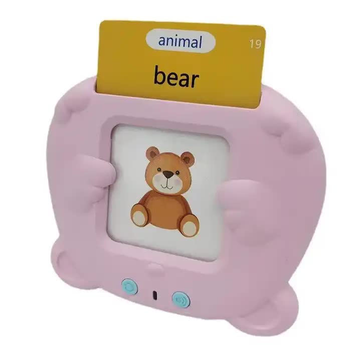 Pink toy with a bear illustration and 'animal 19 bear' label.