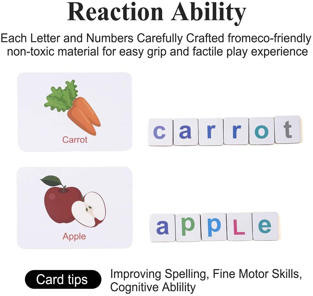 Wooden Magnetic Letters Numbers Alphabet - Fridge Magnets Educational Toy Set Preschool Learning for 3 to 5 Years