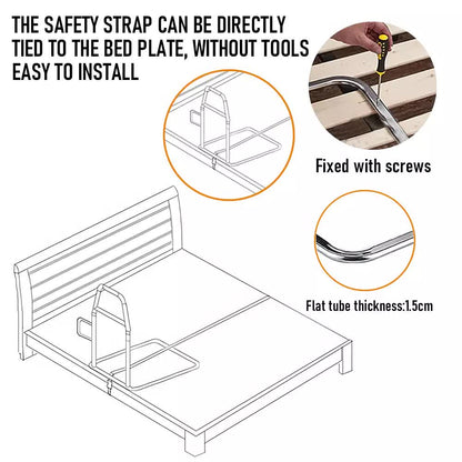 Bed Rail Safety Assist Rail for Adults with Storage Pocket &Fixing Strap
