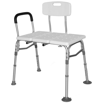 Equipmed Bath Transfer Bench Chair, Bathtubs or Shower, 125kg Capacity-White