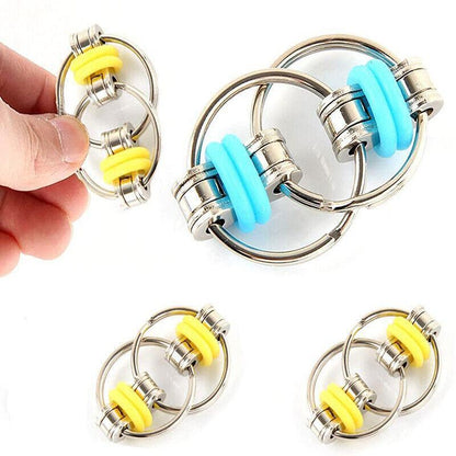 1X Flippy Bike Chain Fidget Toy Stress Relief Sensory - Light Blue