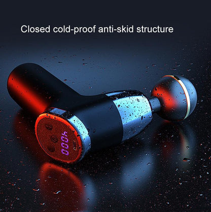 20-Speed Electric Shock Muscle Massage Gun With Lcd - Gray