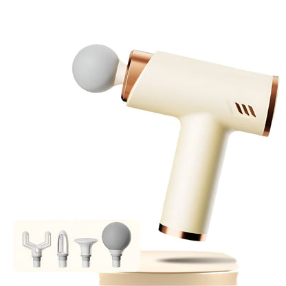 Silent Fascia Gun For Muscle Relaxation - High Frequency Vibration Massager - White