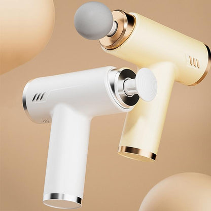 Silent Fascia Gun For Muscle Relaxation - High Frequency Vibration Massager - Khaki