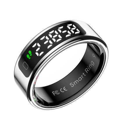 Smart Ring Heart Rate Blood Oxygen Sleep Sports Size 11 - Silver