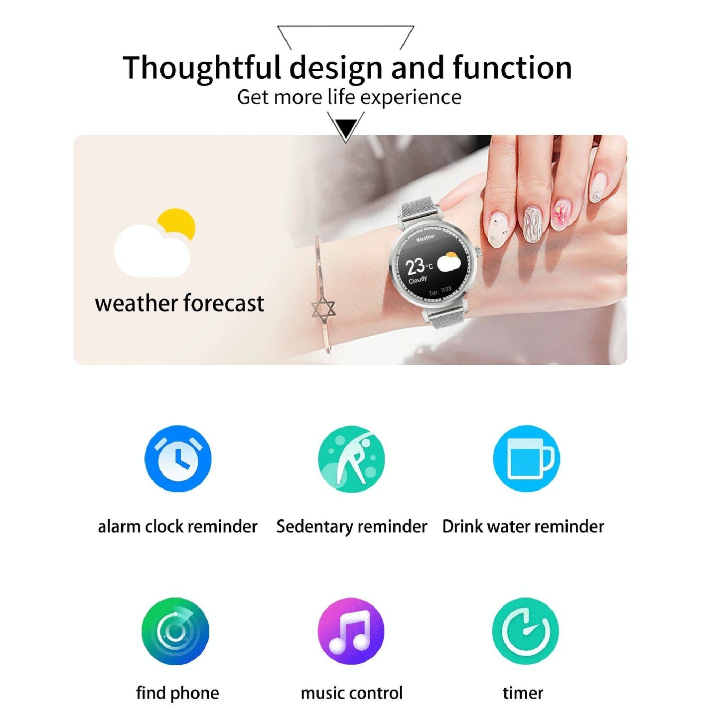 Menstrual Period Smart Bracelet With Blood Pressure And Heart Rate Monitoring - Gold