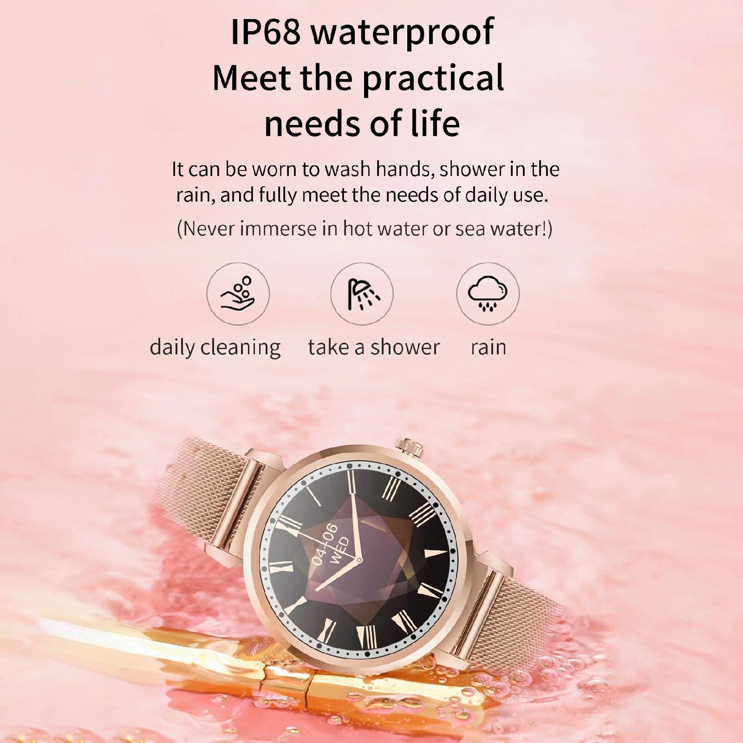 Menstrual Period Smart Bracelet With Blood Pressure And Heart Rate Monitoring - Gold