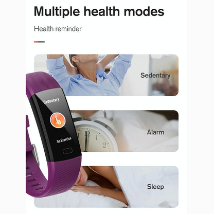 Smart Health Bracelet With Call Reminder And Monitoring - Purple