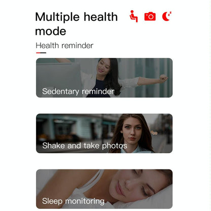 Waterproof Smart Bracelet With Call Heart Sleep Bp And Oxygen Monitoring - Red