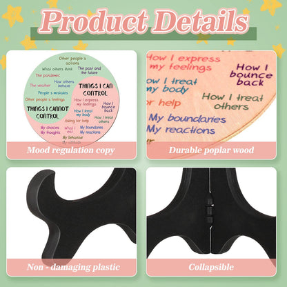2 PCS for Each One Light Color Emotion Wheel and Control Circle with Display Stands for Personal Development