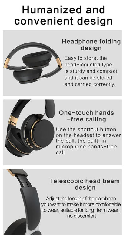 White Wireless Bluetooth Headphones with Noise Reduction