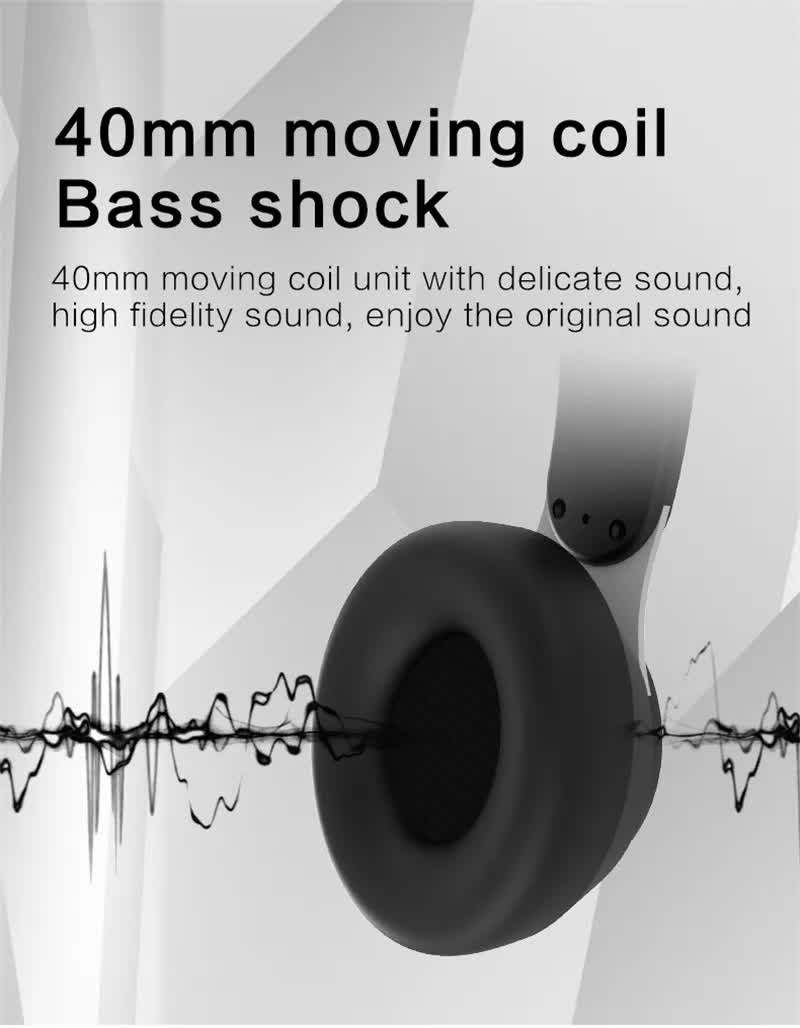 Black Wireless Bluetooth Headphones with Noise Reduction