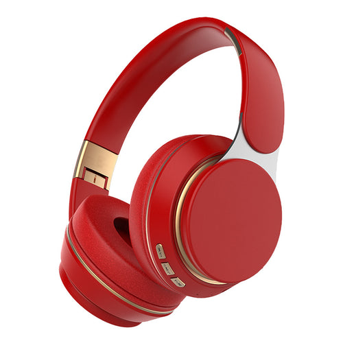 Red Wireless Bluetooth Headphones with Noise Reduction