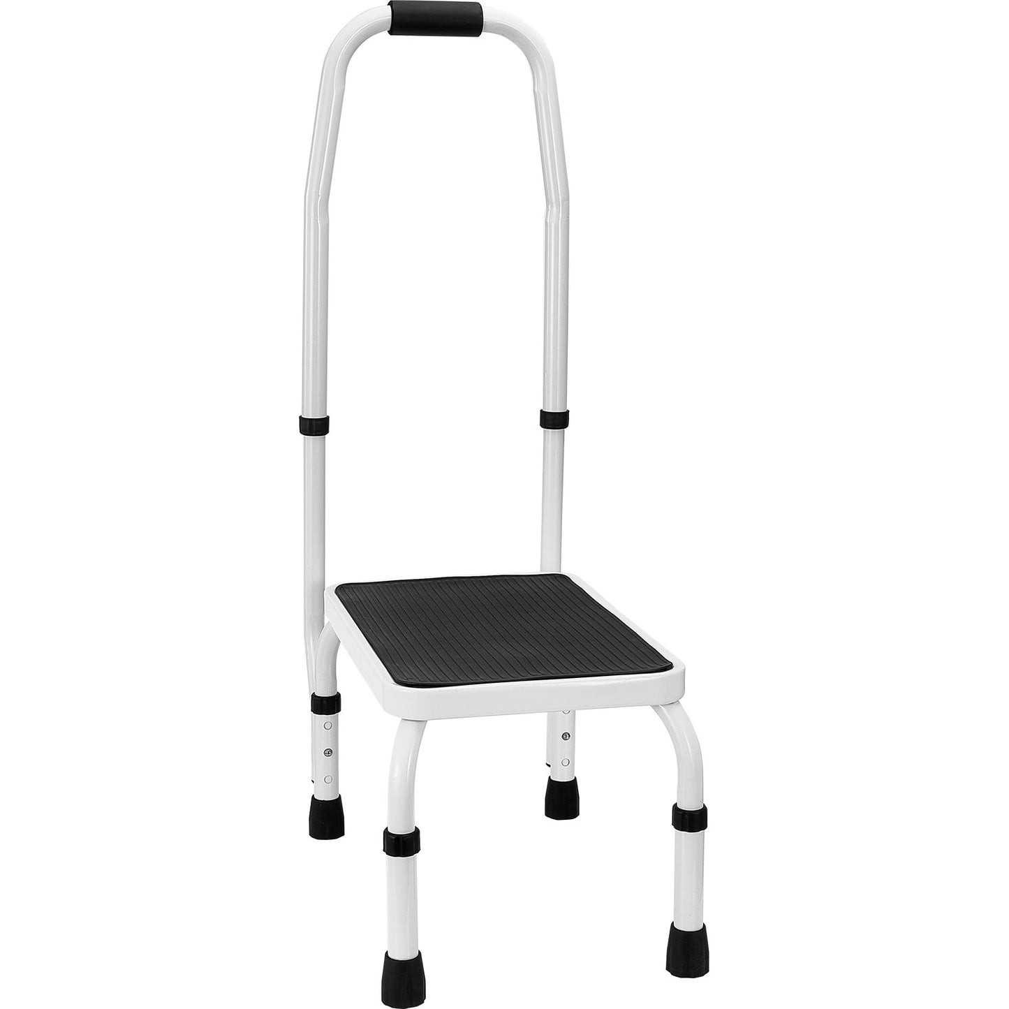 VEVOR Step Stool 1-Step 150KG Capacity, 3 Adjustable Height with Handle Steel Step Ladder, Portable Toddler Step Stools for Adults