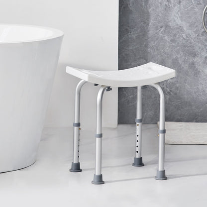 VEVOR Shower Chair, Adjustable Height Shower Stool with Built-in Handles, Shower Seat for Inside Shower or Tub, Non-Slip Bench Bathtub Stool Seat