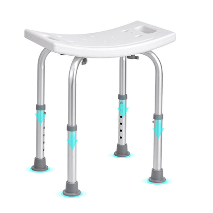 VEVOR Shower Chair, Adjustable Height Shower Stool with Built-in Handles, Shower Seat for Inside Shower or Tub, Non-Slip Bench Bathtub Stool Seat