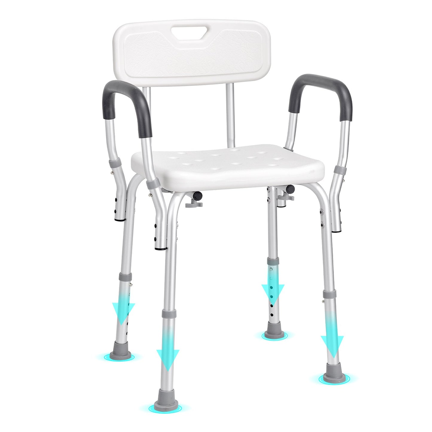 VEVOR Shower Chair, Shower Seat with Back, Adjustable Height Shower Stool, Shower Chair for Inside Shower Bathtub, Non-slip Bathroom Bench Bath Chair