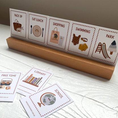 72 Daily Routine Cards & Display Stand – Visual Routine Cards for Kids