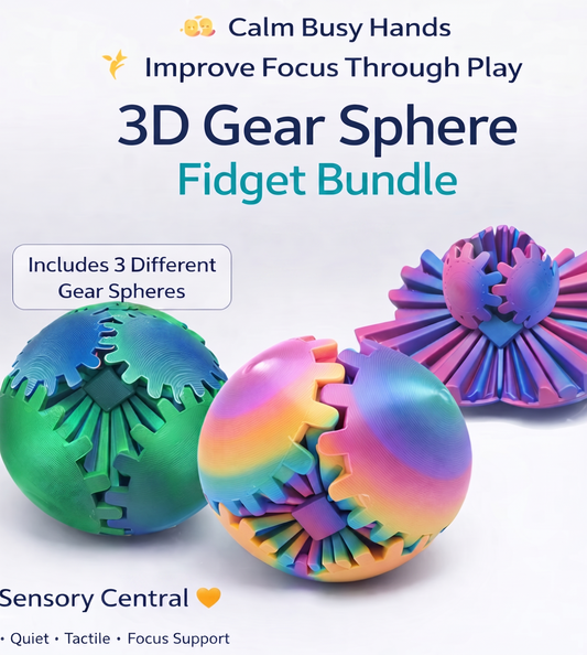 3D Gear Sphere Sensory Fidget Toy Bundle